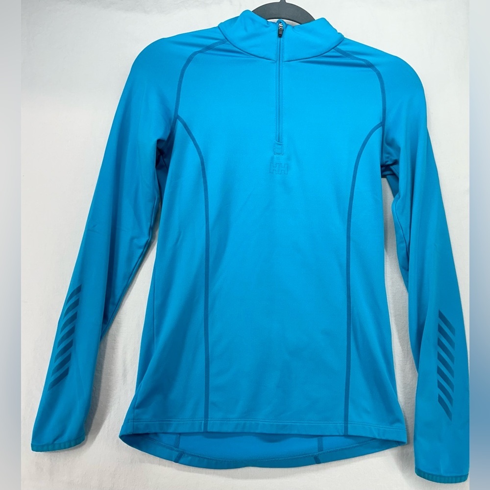 Helly Hansen Blue Fleece Jacket Quarter Zip Fleece Lined Women's Size Medium